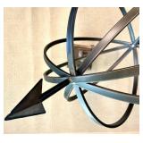 Vintage Metal Armillary Sphere with Arrow Accent