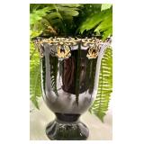 Turned Wood Candlesticks with Potted Faux Fern