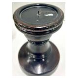 Black Wooden Candlestick Holders, Fern and Books