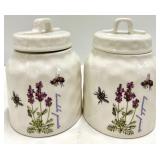 Ceramic Lavender & Bee Canisters - 3-Piece Set