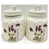 Ceramic Lavender & Bee Canisters - 3-Piece Set