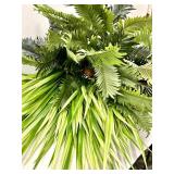 8 Tropical Plant Arrangement - Palm Fronds & Variegated Leaves