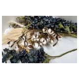 Vintage Metal Wall Plaque and Artificial Flowers