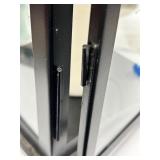 Black Wrought Iron Wine Rack, Faux Potted Orchid Plant & Glass Lantern with Candle