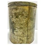 Vintage Tin Can With Large 2 Label & Taking It Day By Day Sign - Decorative Metal Lot