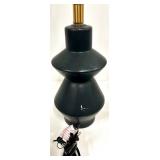 Dog Statue Lamp Set - Black Ceramic Table Lamp & Dog Figurine Accent, Vintage Decor