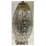 Crystal Mosaic Table Lamp with Cream Linen Shade