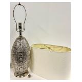 Crystal Mosaic Table Lamp with Cream Linen Shade