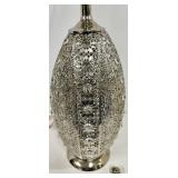Crystal Mosaic Table Lamp with Cream Linen Shade