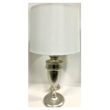 Table Lamp - Brushed Nickel & White Fabric Shade