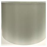 Table Lamp Black Glass Base with Chrome Harp & White Fabric Shade