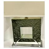 Geometric Mirror Base Table Lamp - Beige Fabric Shade - #2