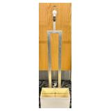 Modern Rectangular Metal Frame Floor Lamp with White Fabric Shade