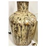 Speckled Ceramic Table Lamp - Off-White Drum Shade