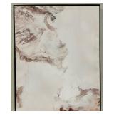 Framed Abstract Landscape Print - Beige & Brown Tones