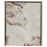 Framed Abstract Landscape Print - Beige & Brown Tones