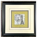 Paris Eiffel Tower Framed Wall Art - Black Frame & Cream & Gray Mat