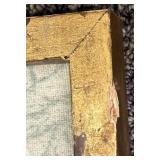 Framed Tree Canvas Art & Teal Branches - Gold Frame