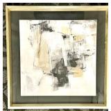 Abstract Painting in Gold Frame - Neutral Tones Artwork - #1