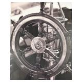 Ship Wheel Photograph Framed Black & White Nautical Decor