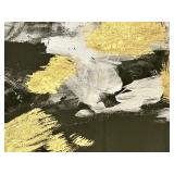 Abstract Painting - Gold Leaf Accents & Black Frame