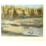 Beach Dunes Seascape - MDK Framed Landscape Painting Signed MDK