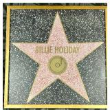 Billie Holiday Walk of Fame Star Framed Display - Pink Terrazzo Star with Microphone Emblem