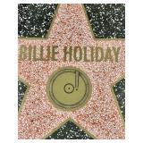 Billie Holiday Walk of Fame Star Framed Display - Pink Terrazzo Star with Microphone Emblem