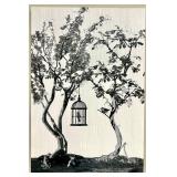 Canvas - Tree & Birdcage Artwork
