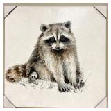 Raccoon Canvas Painting - Wildlife Artwork