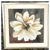 White Flower Painting - Framed Floral Artwork