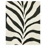 Framed White Leaf Botanical Wall Art - Black Background