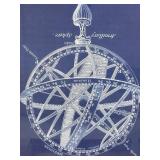 Armillary Sphere Print - Framed Astronomical Diagram in Gold Frame