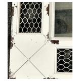 Mirror & Wood Frame - White Painted Multi-Pane Window Insert with Wire Mesh