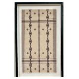 Cloth Framed Geometric Textile Wall Hanging - Beige & Black, Fringe