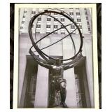 Atlas Statue Framed Photo Armillary Sphere Black & White