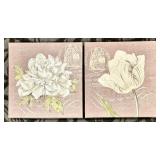 Northern White Floral Canvas Diptych - 2-Piece Wall Art Set