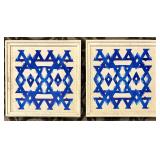 Framed Art Panels - Blue Geometric