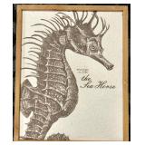 Sea Horse Specimen No. 1749 & Crab Specimen No. 1005 - Framed Marine Prints