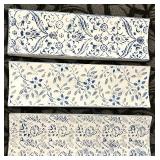 Blue Floral Embossed Metal Wall Panels (Lot of 3)