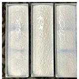 Blue Floral Embossed Metal Wall Panels (Lot of 3)