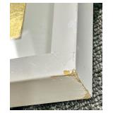 Iris Botanical Print Framed Art - White Frame & Gold Inner Border