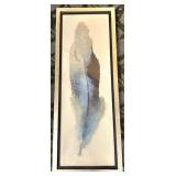 Abstract Wall Art - Framed Vertical Blue Gray Composition