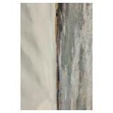 Abstract Vertical Canvas Painting - Gold Accent Stripe - Framed
