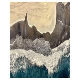 Acrylic Painting - Abstract Teal Ocean Waves