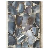 Blue Glass Mosaic Panel - Framed Artwork & Linen Mat Wall Decor