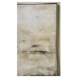 Original Abstract Painting - Neutral Tones & Dark Horizon Brushwork, Framed