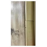 Original Abstract Painting - Neutral Tones & Dark Horizon Brushwork, Framed