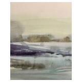 Abstract Landscape Watercolor Framed Art Print - Black Frame & White Mat