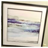 Abstract Landscape Watercolor Framed Art Print - Black Frame & White Mat